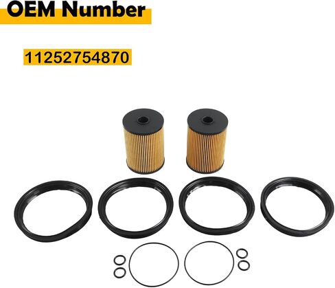 11252754870 2PCS FUEL FILTER KIT W/O RINGS & SEALS متوافقة مع MINI COOPER R56 R57 R58 2007-2015 ، Clubman 2008-2014 ، Convertible 2009-2015 in Kuwait