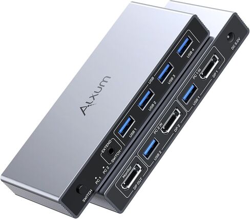 Alxum 2 in 1 Out USB A HDMI KVM Switch-2 Computers 1 Monitor,Two Mode Switching,4K@60Hz,5Gbps High-Speed Transmission,4 USB A for Two Computers Sharing One Monitor,DC5V Adapter and Desktop Controller in Saudi Arabia
