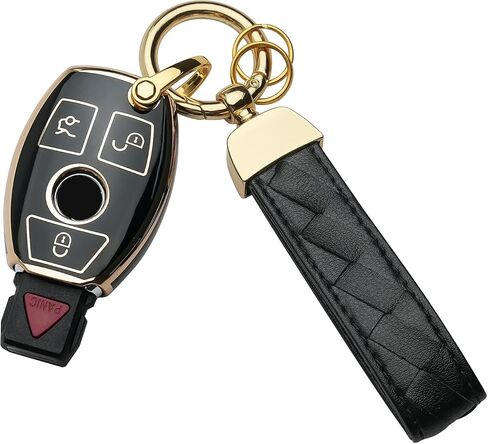 بالنسبة إلى Mercedes Benz Key Fob Cover -keychain ملاءمة لـ Mercedes Benz C E S M CLS CLK G CLASS SMART KEY SHELL (أسود) in Kuwait
