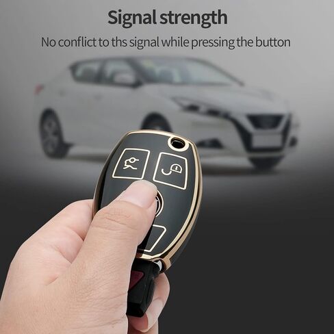 بالنسبة إلى Mercedes Benz Key Fob Cover -keychain ملاءمة لـ Mercedes Benz C E S M CLS CLK G CLASS SMART KEY SHELL (أسود) in Kuwait