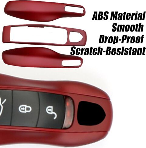 غطاء مفتاح FOB متوافق مع Porsche Key Shell Key Fob Shell Replace for Porsche Cayenne Panamera 911 718 Macan Boxster Cayman (Red) in Saudi Arabia