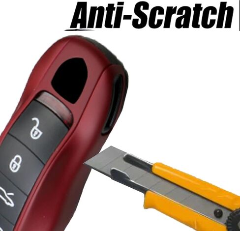 غطاء مفتاح FOB متوافق مع Porsche Key Shell Key Fob Shell Replace for Porsche Cayenne Panamera 911 718 Macan Boxster Cayman (Red) in Saudi Arabia