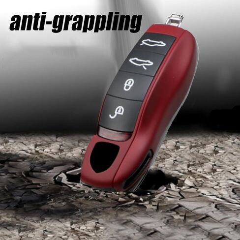 غطاء مفتاح FOB متوافق مع Porsche Key Shell Key Fob Shell Replace for Porsche Cayenne Panamera 911 718 Macan Boxster Cayman (Red) in Saudi Arabia