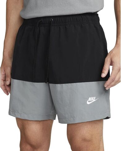 Nike Club Men's Woven Color-Blocked Shorts Black/Smoke Grey/White Size-Large in Saudi Arabia