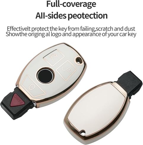 بالنسبة إلى Mercedes Benz Key Fob Cover -keychain ملاءمة لـ Mercedes Benz C E S M CLS CLK G CLASS SMART KEY SHELL (أسود) in Kuwait