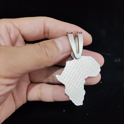 Map of Africa Chain Iced Out Pendant, Iced Out Pendants for Men and Women, Iced Out Chain Map of Africa, Africa Bling Chain Pendant Necklace Chain width 13mm Cuban Chain in Kuwait