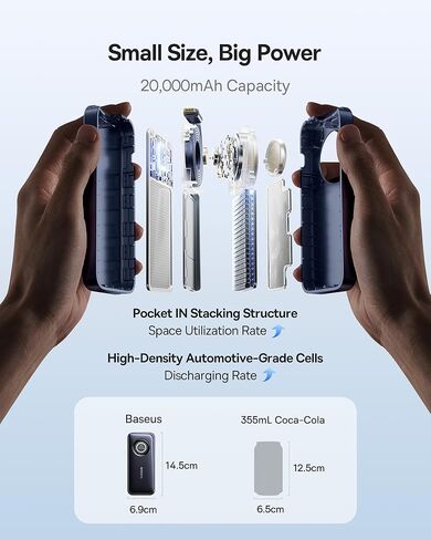 Baseus Enercore Power Bank, 10000mAh Fast Charging Portable Charger Built-in 45W Retractable USB-C Cable, Battery Pack for iPhone 16/15 Series, Samsung, Google Pixel, iPad, AirPods, Drone, Go Pro in Saudi Arabia