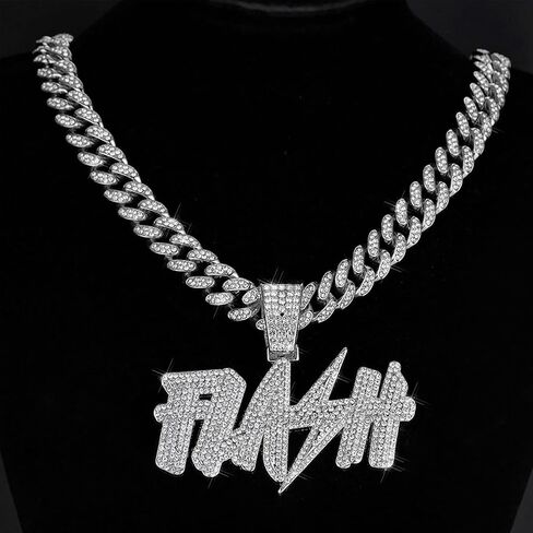 Miami Cuban chain Men & Women's 13MM Cuban Link Chain Necklace - Sterling Silver Gold Plated Cubic Zirconia Iced Out Hip Hop Jewelry in Saudi Arabia