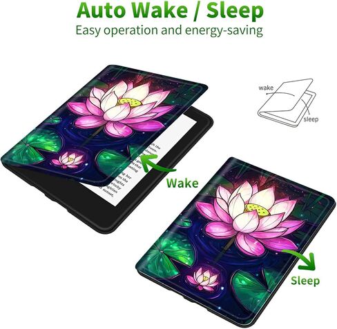 for Kindle Paperwhite 12th Generation 2024 7" Case/Kindle Colorsoft Signature Edition 7" Case, Multi-Angle Viewing Shockproof Smart Protective Case with Auto Wake/Sleep, Purple Cool Dragon in Kuwait