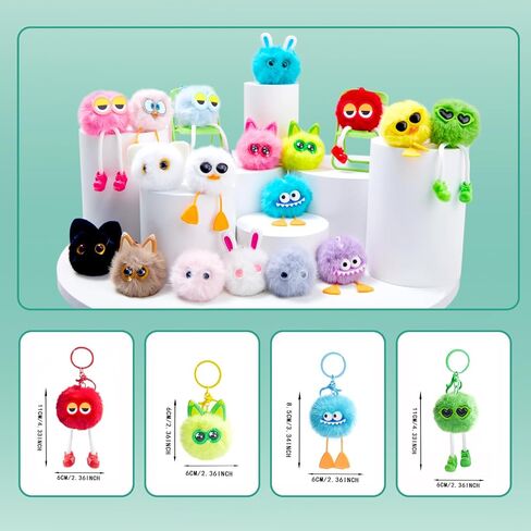 18 PCs Kids Keychains - Keychain Cute for Birthday Goodie Bags for Kids Classroom Prizes Elementary Carnival Prizes in Bulk Class Prizes in Kuwait