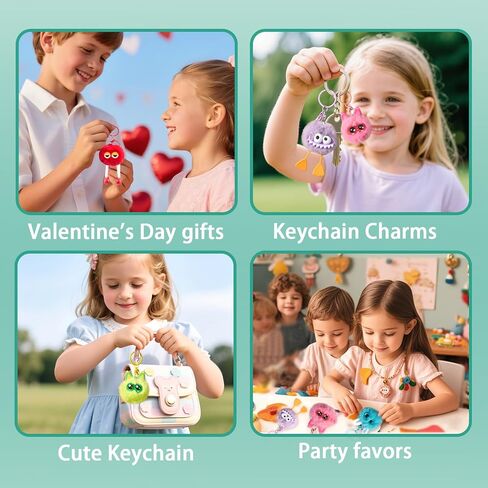 18 PCs Kids Keychains - Keychain Cute for Birthday Goodie Bags for Kids Classroom Prizes Elementary Carnival Prizes in Bulk Class Prizes in Kuwait