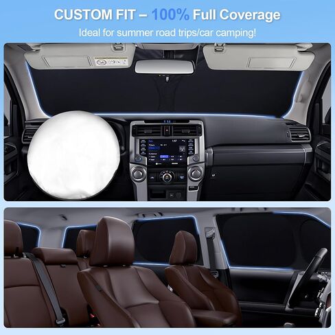 6pcs Car Window Shades for Dodge RAM 1500 2019-2025 Accessories,Windshield Side Rear Full Sunshade,Sun Visor UV Blocking, Privacy Protection and Blackout for Camping Outdoor in Saudi Arabia
