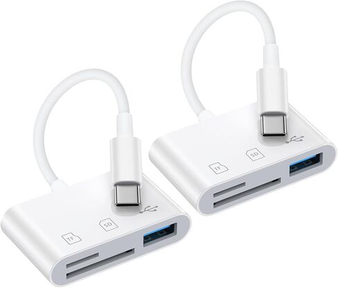 SD Car Reader for iPhone 16e/16 Pro Max/16 Pro/16 Plus/16/15 Pro Max/15 Pro/15 Plus/15, USB C Memory Card Reader Digital Camera Adapter with SD/Micro SD/USB-A 3 Slot for Samsung S25 S24 S23 S22 S21 in Saudi Arabia