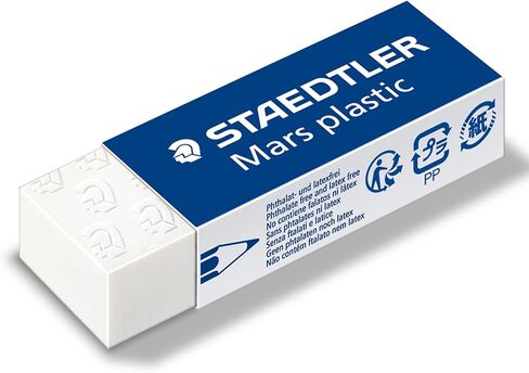 STAEDTLER Mars Plastic, Premium Quality Vinyl Eraser, White, Latex-free, Age-resistant, Minimal Crumbling, 4 Pack (526 50 BK4) in Kuwait