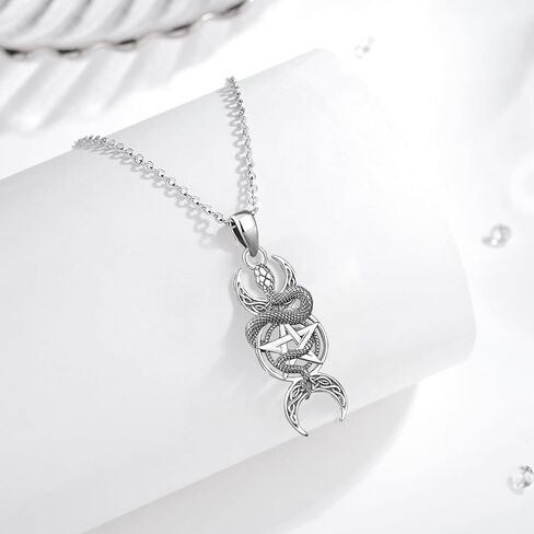 CELESTIA Mushroom/Raven Witch Necklace Witchy Jewelry for Women 925 Sterling Silver Raven Pendant Crow Jewelry Pagan Gifts in Kuwait