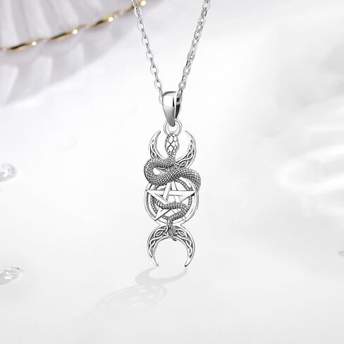 CELESTIA Mushroom/Raven Witch Necklace Witchy Jewelry for Women 925 Sterling Silver Raven Pendant Crow Jewelry Pagan Gifts in Kuwait