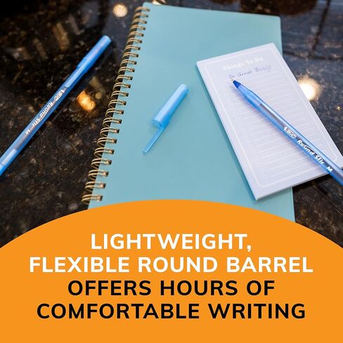 BIC Round STIC XTRA LIFE POINS Black Points ، Medium Point (1.0 مم) ، حزمة من 10 أعداد من الأقلام السائبة ، برميل مستدير مرن لكتابة الراحة ، رقم 1 بيع أقلام نقطة البيع in Saudi Arabia