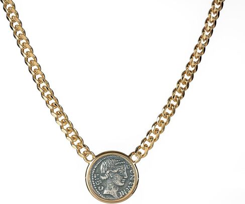 18K Gold Plated Sterling Silver The Goddess Fortuna Coin Pendant Necklace,Jewelry Gift For Women.… in Saudi Arabia