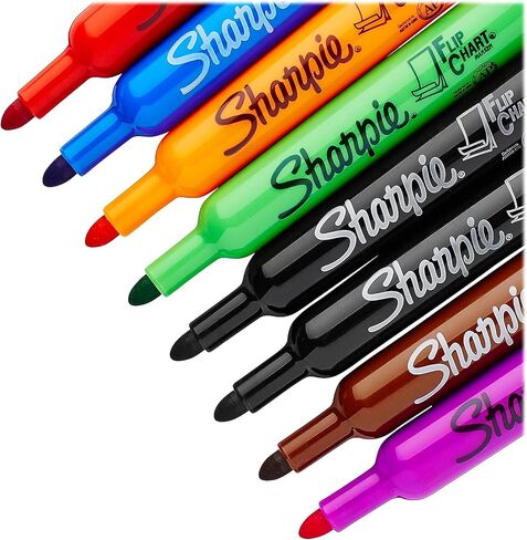 علامات مخطط Sharpie Flip ، طرف رصاصة ، ألوان متنوعة ، 8 عبوات ، منخفضة ، خالية من الصرير in Saudi Arabia