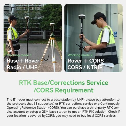 E1 Lite GNSS RTK GPS Surveying Equipment – 1408 Channels RTK Rover for High-Precision Measurement, Land Survey, Topographic Mapping, CORS Correction, with SC200 Collector & Software, FCC Certified in Saudi Arabia