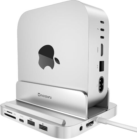 Minisopuru iExpandMate MINI218B PRO Mac mini M4 Dock & Stand with M.2 NVMe SSD Enclosure, 10Gbps USB C/A, TF& SD, 2X USB A 2.0, Audio Jack, 8 in 1 Mac mini Hub for Mac mini M4/M4 Pro 2024 in Kuwait