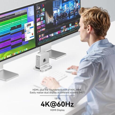 Minisopuru iExpandMate MINI218B PRO Mac mini M4 Dock & Stand with M.2 NVMe SSD Enclosure, 10Gbps USB C/A, TF& SD, 2X USB A 2.0, Audio Jack, 8 in 1 Mac mini Hub for Mac mini M4/M4 Pro 2024 in Kuwait