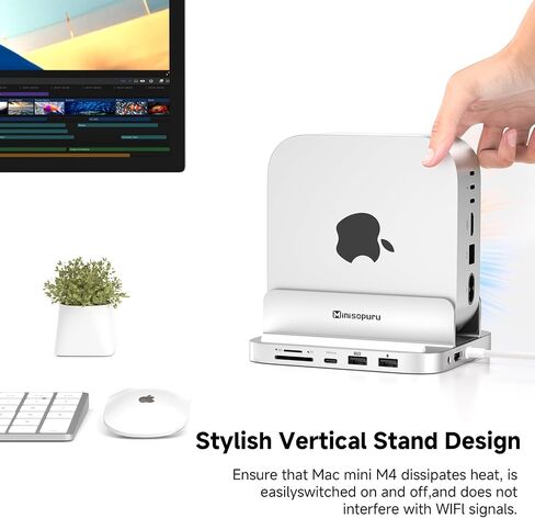 Minisopuru iExpandMate MINI218B PRO Mac mini M4 Dock & Stand with M.2 NVMe SSD Enclosure, 10Gbps USB C/A, TF& SD, 2X USB A 2.0, Audio Jack, 8 in 1 Mac mini Hub for Mac mini M4/M4 Pro 2024 in Kuwait