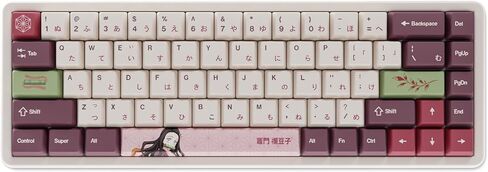 Demon Slayer Kimetsu No Yaiba Nezuko Full Art PBT Dye Sublimation Keycaps لألواح مفاتيح الألعاب الميكانيكية ، ومفاتيح Cherry MX ، وطباعة جانبية مخصصة ، ودعم ANSI ISO ، وتخطيط الولايات المتحدة - مرخص رسميًا in Kuwait