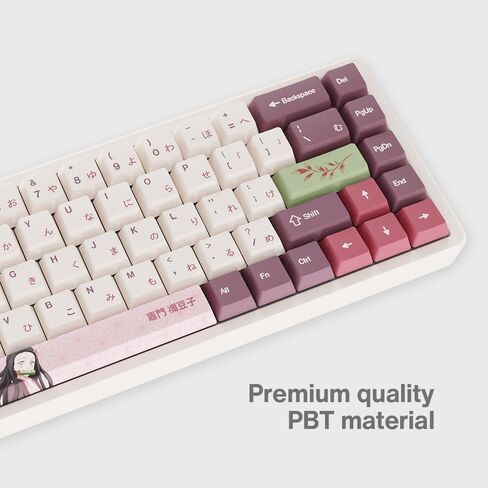 Demon Slayer Kimetsu No Yaiba Nezuko Full Art PBT Dye Sublimation Keycaps لألواح مفاتيح الألعاب الميكانيكية ، ومفاتيح Cherry MX ، وطباعة جانبية مخصصة ، ودعم ANSI ISO ، وتخطيط الولايات المتحدة - مرخص رسميًا in Kuwait