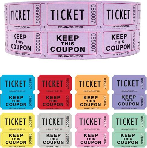 INDIANA TICKET CO. 2,000 Red Raffle Tickets Double Roll, Premium Quality 50/50 Raffle Tickets, Tickets for Events, Carnivals, Door Prizes, Drinks and More in Kuwait