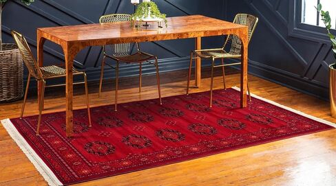 Rugs.com Bokhara Collection Bruc-2x3 سجادة حمراء متوسطة الولادة مثالية للمداخل والمطابخ ، زوايا الإفطار ، قطع لهجة in Kuwait