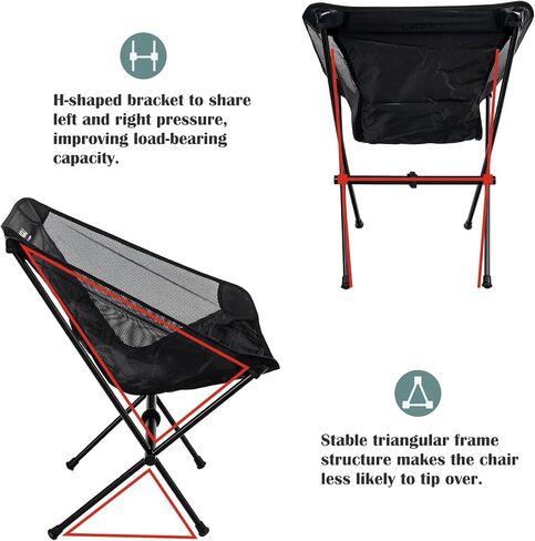 Ultra-Light Folding Camping Chair, All-Aluminum Frame, Surper Breathable Fabric, Easy to Carry, Compact Storage Size(1 Pack) in Saudi Arabia