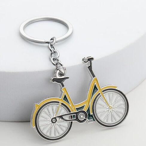Cute Zinc Alloy Enamel Bicycle Keychains Bike Keyring for Women Purse Car Keys Accessories Charms Gifts in Saudi Arabia
