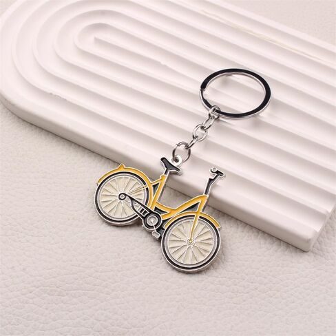 Cute Zinc Alloy Enamel Bicycle Keychains Bike Keyring for Women Purse Car Keys Accessories Charms Gifts in Saudi Arabia