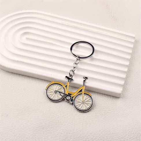 Cute Zinc Alloy Enamel Bicycle Keychains Bike Keyring for Women Purse Car Keys Accessories Charms Gifts in Saudi Arabia