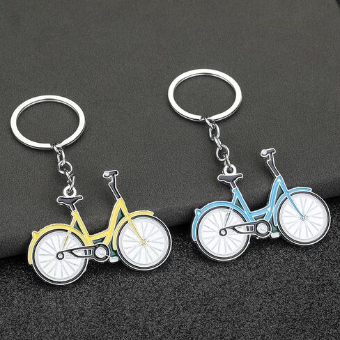Cute Zinc Alloy Enamel Bicycle Keychains Bike Keyring for Women Purse Car Keys Accessories Charms Gifts in Saudi Arabia