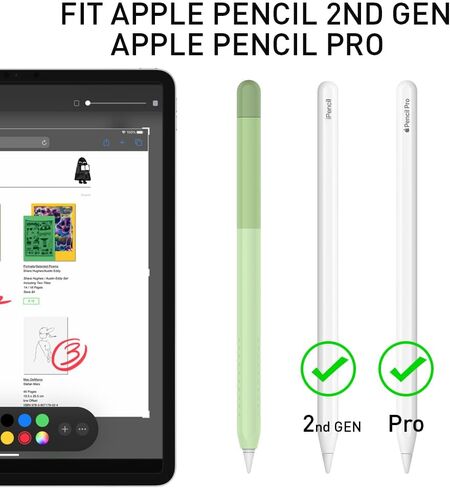 حالة Delidigi لـ Apple Pencil Pro (2024) و Apple Pencil 2nd Gendient Tradient Color Silicone Cover Sleeve Accessories متوافقة مع الشحن المغناطيسي Ipencil والنقر المزدوج in Kuwait