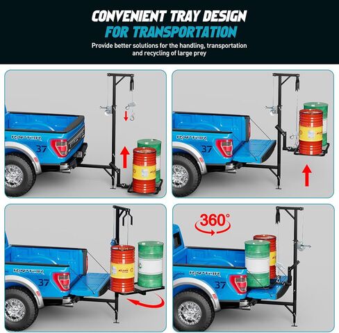 Truck Hitch Game Hunting Hoist - CROSSHIP Mounted Lifting System & Hitch Game Hoist - Easy 10-Minute Installation - 360 Degree Rotation, Detachable 3in1 (2025 Upgrade) in Kuwait