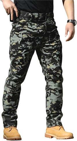 سروال البضائع التكتيكية للرجال RIPSTOP CAMO Multi MOCELTS تمتد مقاوم للماء البناء المشي لمسافات طويلة in Kuwait