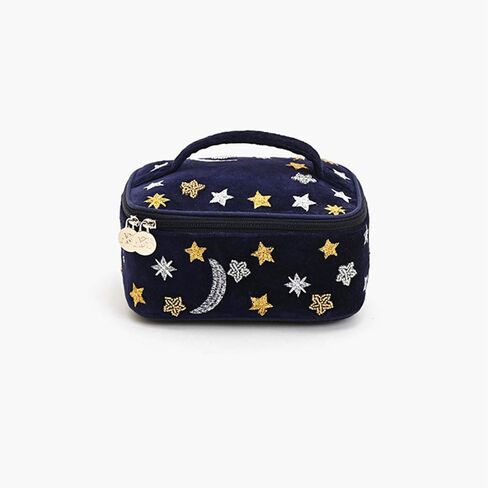 America & Beyond Velvet Embroidered Jewelry Box – Handcrafted Keepsake Organizer with Boho Floral Detailing (Gold) in Saudi Arabia