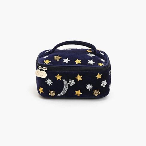 America & Beyond Velvet Embroidered Jewelry Box – Handcrafted Keepsake Organizer with Boho Floral Detailing (Gold) in Saudi Arabia