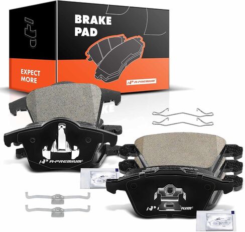 A-Premium Front and Rear Ceramic Disc Brake Pads Set Compatible with Select Volvo Models - XC90 2003 2004 2005 2006 2007 2008 2009 2010 2011 2012 2013 2014, with Hardware, 8 Pcs in Saudi Arabia