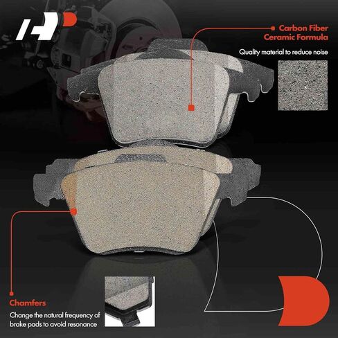 A-Premium Front and Rear Ceramic Disc Brake Pads Set Compatible with Select Volvo Models - XC90 2003 2004 2005 2006 2007 2008 2009 2010 2011 2012 2013 2014, with Hardware, 8 Pcs in Saudi Arabia