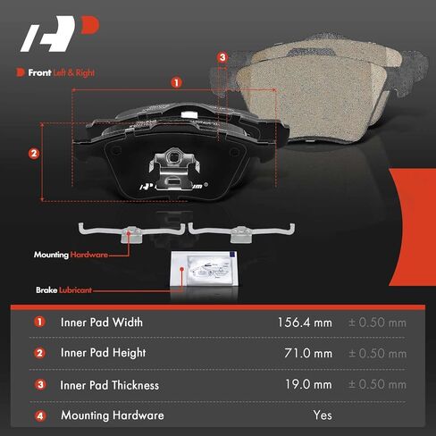 A-Premium Front and Rear Ceramic Disc Brake Pads Set Compatible with Select Volvo Models - XC90 2003 2004 2005 2006 2007 2008 2009 2010 2011 2012 2013 2014, with Hardware, 8 Pcs in Saudi Arabia