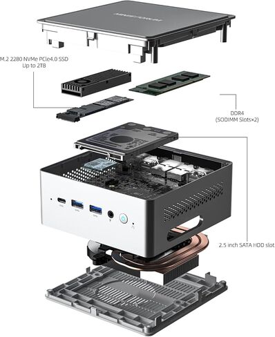 minisforum nab8 plus mini pc core i7-12800h (14c/20t ، حتى 4.8 جيجا هرتز) كمبيوتر سطح المكتب العاري ، 1xhdmi2.1 tmds | 1xdp1.4 | 1xusb4 مخرجات الفيديو micro pc ، in Saudi Arabia