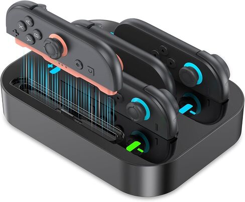 Gagaking Controller Charging Dock for Nintendo Switch 2, 4-in-1 Charger Stand with LED Indicator for Joy-Con, 2.5H Full Charged Organized Storage for Switch Accessories in Saudi Arabia