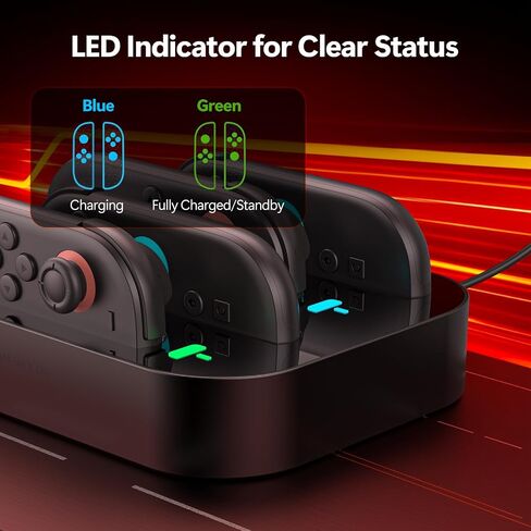 Gagaking Controller Charging Dock for Nintendo Switch 2, 4-in-1 Charger Stand with LED Indicator for Joy-Con, 2.5H Full Charged Organized Storage for Switch Accessories in Saudi Arabia