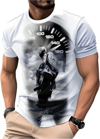 Men's Casual Regular Fit Striped Shirt Stylish Short Sleeve Crew Neck Summer Tee Shirts Going Out in Saudi Arabia
