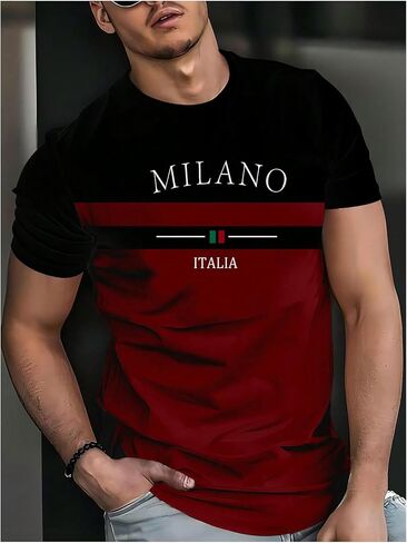 Men's Casual Regular Fit Striped Shirt Stylish Short Sleeve Crew Neck Summer Tee Shirts Going Out in Saudi Arabia