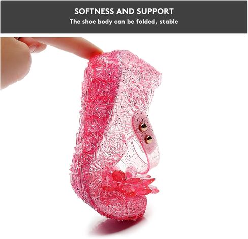 زهرة الاقتران الفتيات الأميرة الجيلي فلاتس - اللباس اللامع الصنادل لوزارة تأثيري وحفلات | أعقاب الباليه خفيفة الوزن للأطفال الذين تتراوح أعمارهم بين 3-8 سنوات in Kuwait